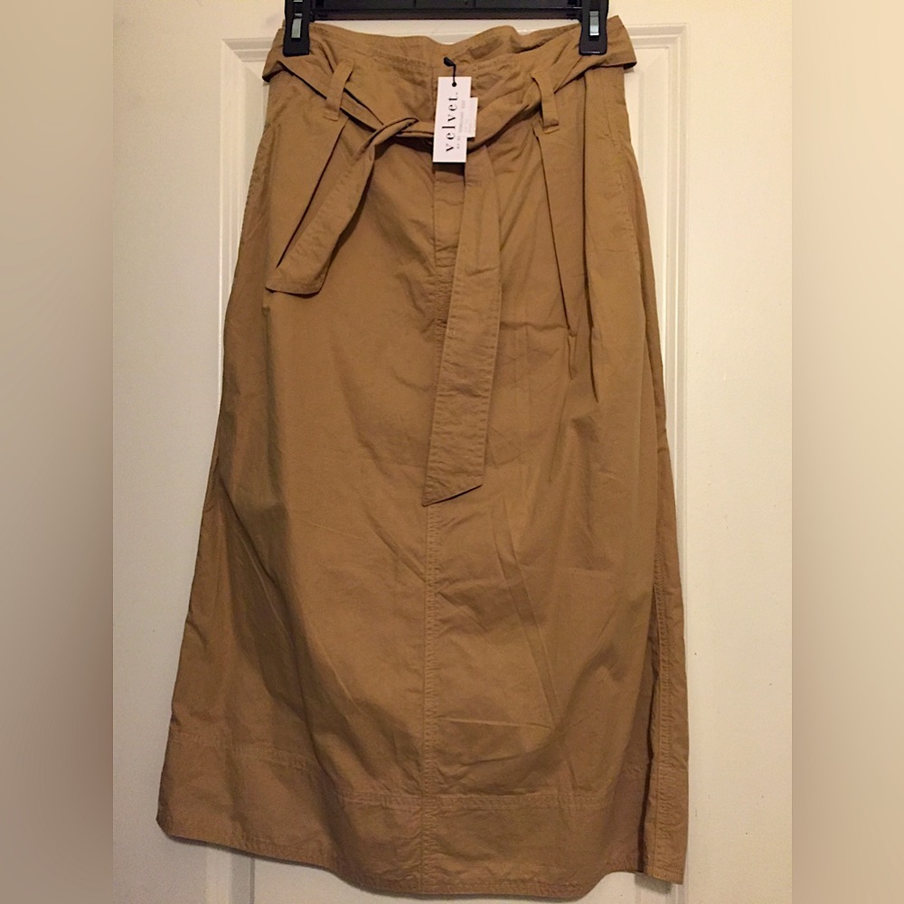 NWT Khaki/Tan midi skirt - Velvet by Graham & Spencer (Size 2)